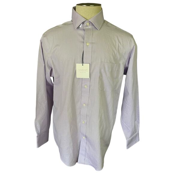 Buttoned Down Cotton Lavender Collared Shirt Size 34 16 - Picture 4 of 6
